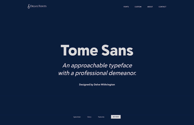 Editing text directly on a Delve Fonts typeface page